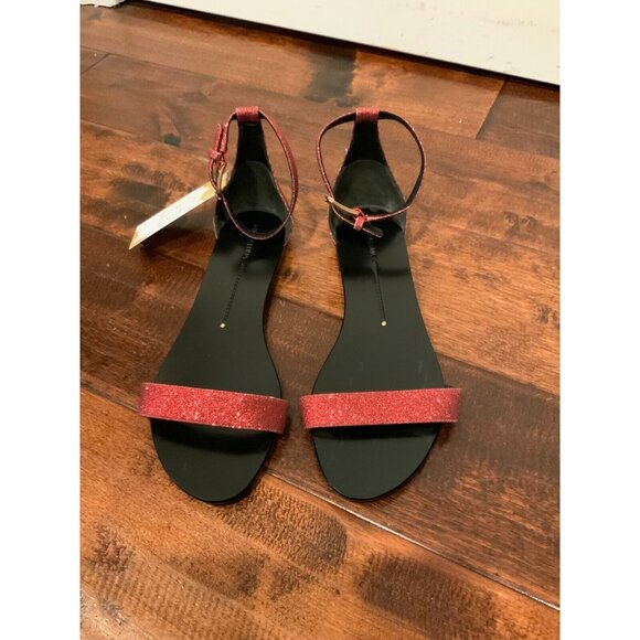 Stella Luna Red Glitter Strap Sandals, Size 7 (US) 37 (IT) NEW! - Picture 3 of 8